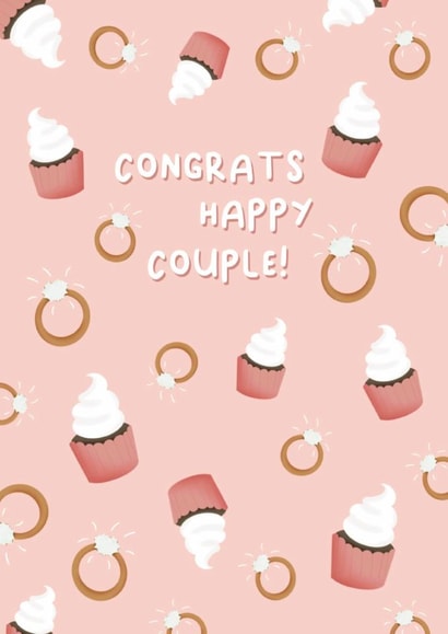 Congrats Happy Couple - Engagement or Wedding Congratulations Card created by Design Strikes | Leanne