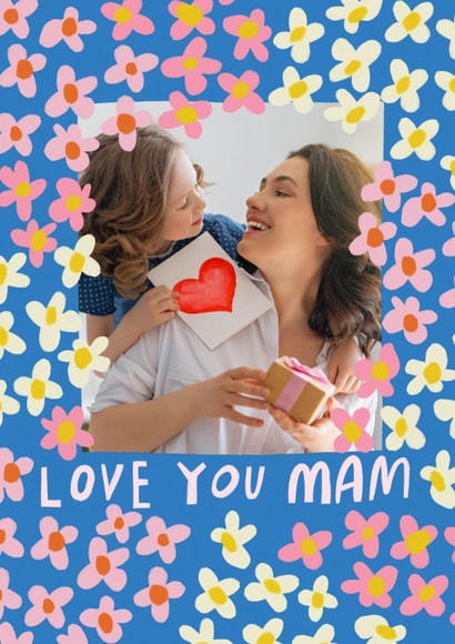 Pretty Mother's Day Card - For Mam - Floral Frame created by @AimeeStevens.Design