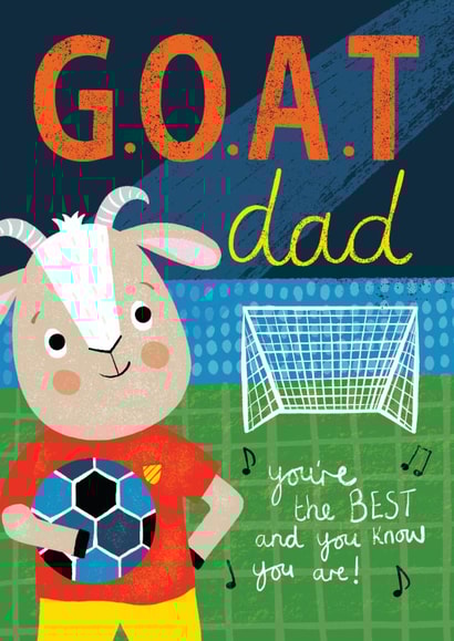 Cute football-themed G.O.A.T. card for Dad's birthday or Father's Day. created by Christine Gore