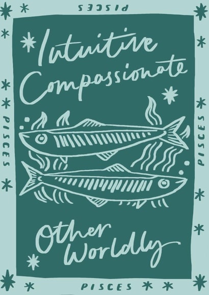 Pretty horoscope star sign card for your that special pisces in your life created by Bee Davies