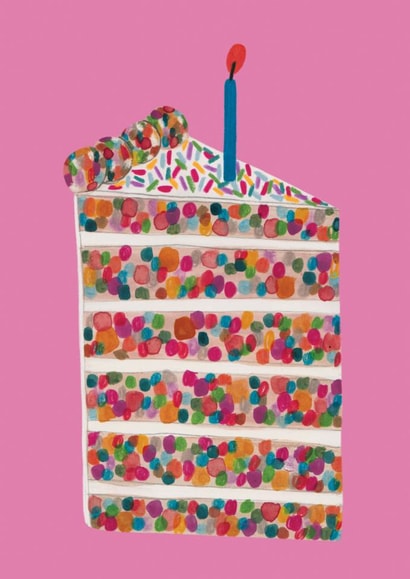 Classic Birthday Card - Cake & Candle - For Her created by Daria Solak