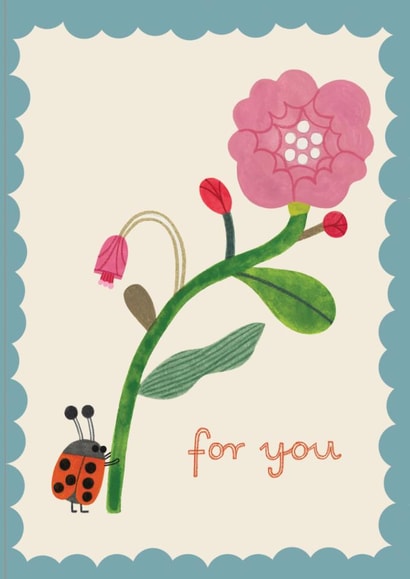Cute Birthday/Love & Friendship Card - For You - Ladybird With Flower created by Daria Solak