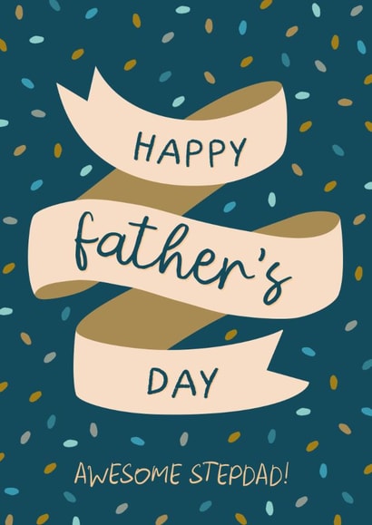Classic Father's Day Card - For Stepdad - Banner created by The Pattern Press