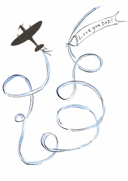 Classic Father's Day Card - Love You Dad - Aeroplane created by Gabrielle Solly Illustration
