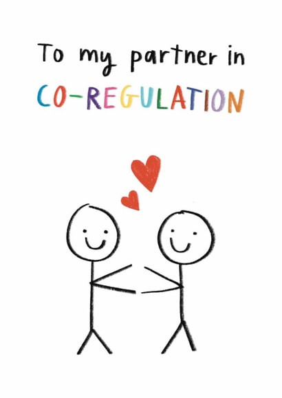 Cute Anniversary Card - Co-Regulation - Neurodivergent - Gay - LGBTQ created by Alice Mole Illustration