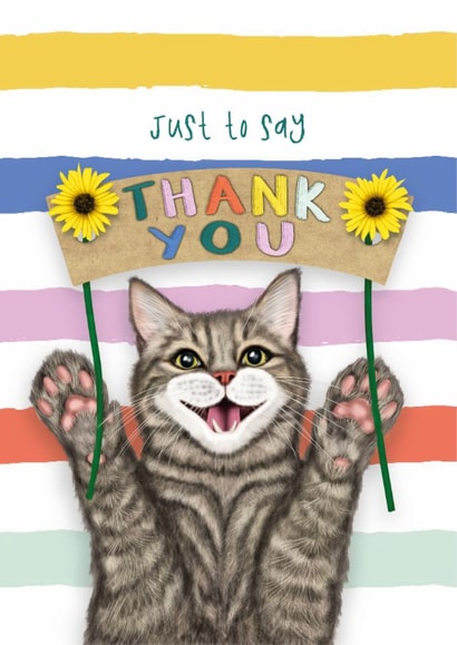 Cute Thank You Card – Tabby Cat created by badgerbee design