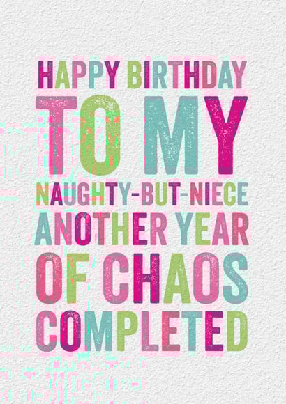 Funny Birthday Card - For Niece - Naughty But Niece created by Brainbox Candy