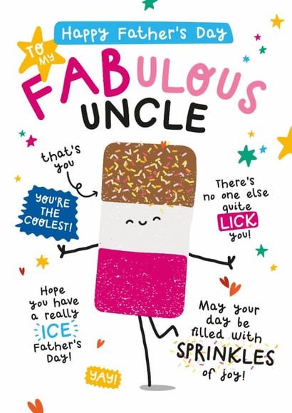 Cute Father's Day Card - For Uncle - Fab Ice Lolly created by Twisted Haggis