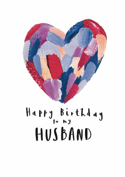 Rainbow heart birthday card for my Husband. created by Kay Louise 