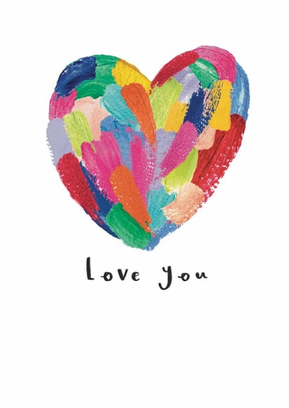Colourful fun anniversary card - Love - Pride - Rainbow heart - LGBTQ+ created by Kay Louise 
