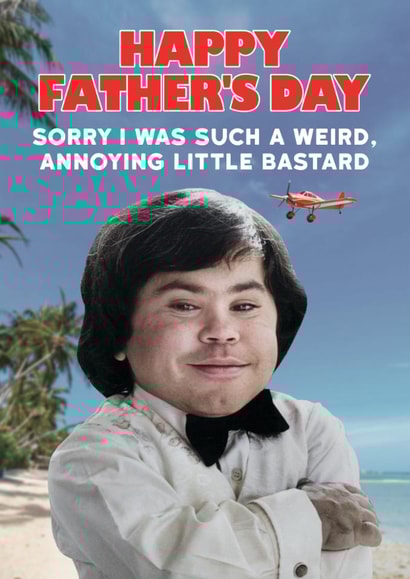 Funny and rude Father's day card from son created by Ged Backland