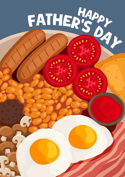 Classic Father’s Day Card - Full English Breakfast - Fry Up created by Pink Peach Cards