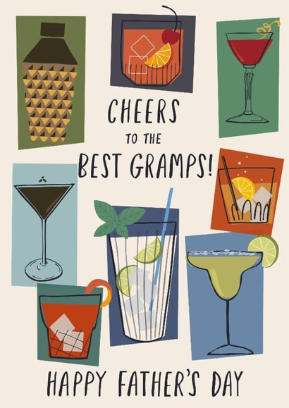 Classic Father's Day Card - Cheers To The Best Gramps - Cocktails created by Nina Raby - Jones