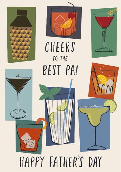 Classic Father's Day Card - Cheers To The Best Pa - Cocktails created by Nina Raby - Jones