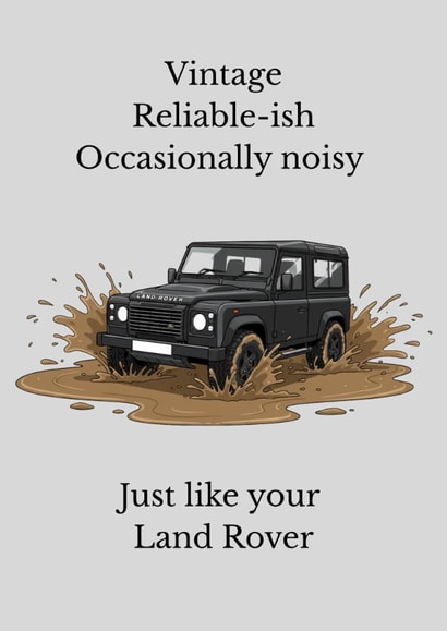 Vintage with Character Funny Land Rover Birthday Card created by Helen Ballard-Weiss