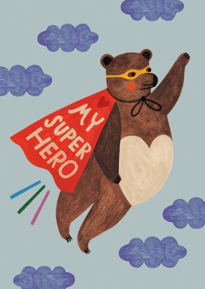 Cute Mother's Day/Father's Day Card - My Super Hero - Bear created by Daria Solak