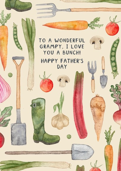 Classic Father's Day Card - For Grampy - Allotment Gardening created by Elena O'Neill