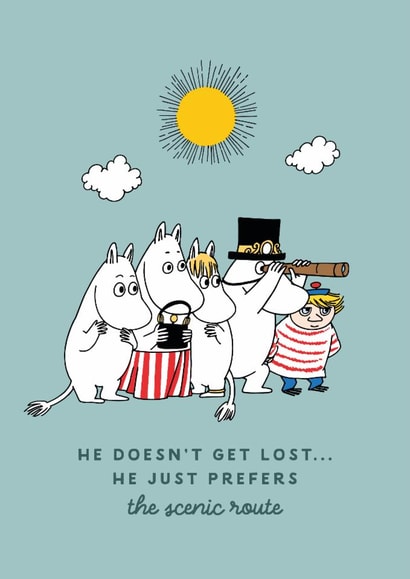 Funny Father’s Day Card - Moomin  - Lost - Scenic Route created by Moomin Characters