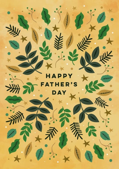 Classic Father’s Day Card - Leaves And Stars created by Eli the Goat