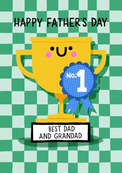 Cute Father’s Day Card - For Dad And Grandad - Trophy created by Nicola Watson