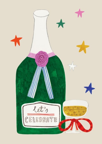 Classic Birthday/Congratulations Card - Let's Celebrate - Champagne created by Daria Solak