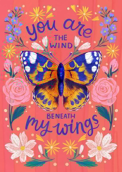 Pretty Love And Friendship Card - Butterfly - Wind Beneath My Wings created by Nicola B Studio