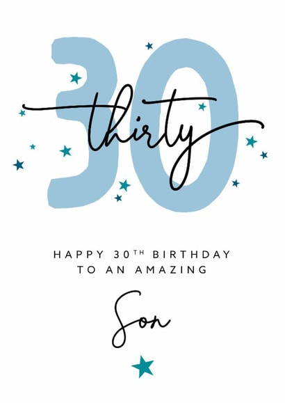 Classic Birthday Card - 30th - For Son created by The Stamford Press