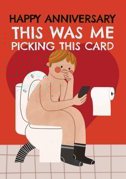Funny Anniversary Card - Toilet Scrolling created by AbiGoLucky