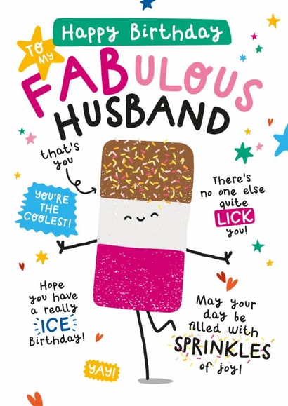 Cute Birthday Card - For Husband - Fab Ice Lolly created by Twisted Haggis