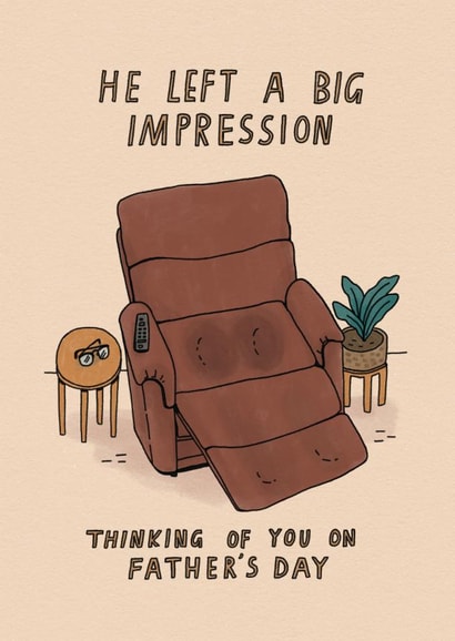 Heartfelt Father's Day Card - Bereaved - Big Impression - Recliner Chair created by Sunpatch Society