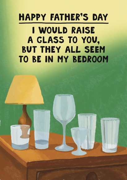 Funny Father's Day Card - Bedroom Glass Collection created by Pickled Prints