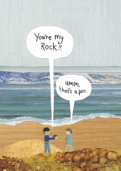 Funny Anniversary Card - You're My Rock - Poo created by The Curious Pancake