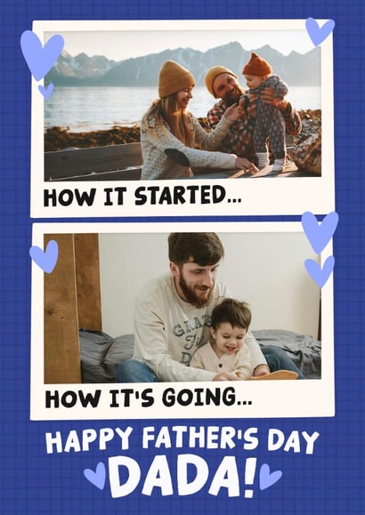 Classic Father's Day Card - For Dada - Then And Now created by Studio Doodles