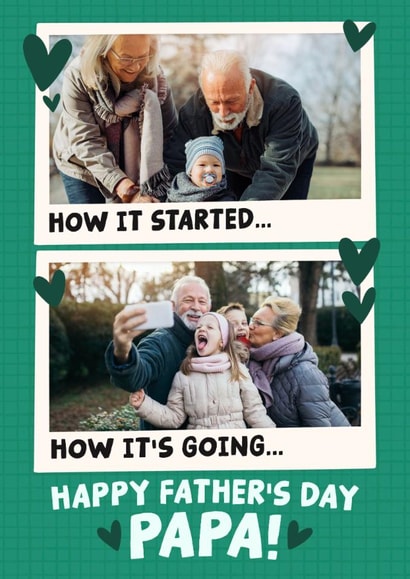 Classic Father's Day Card - For Papa - Then And Now created by Studio Doodles