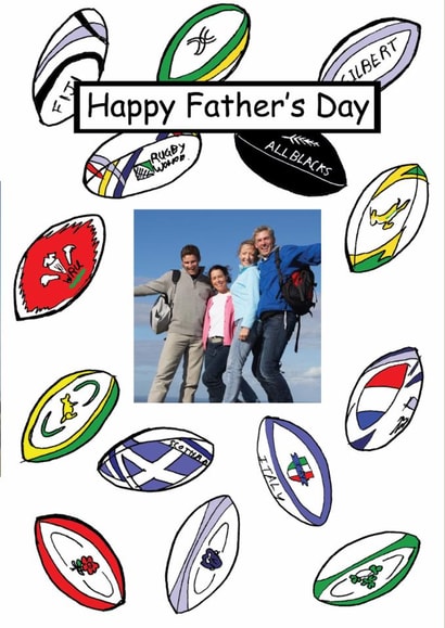 Rugby themed photo card for father's day  created by A Ray of Sunshine Cards