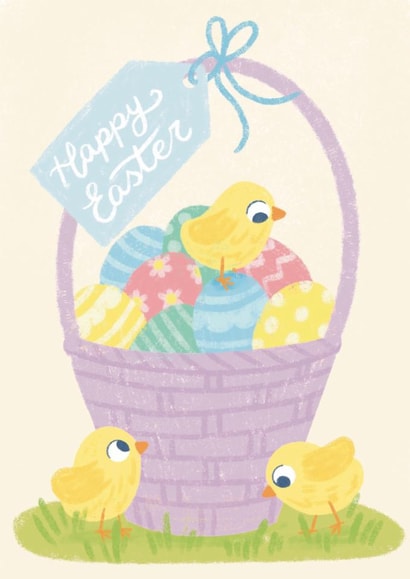 Cute Easter Chicks Card for Kids created by NOD Studio