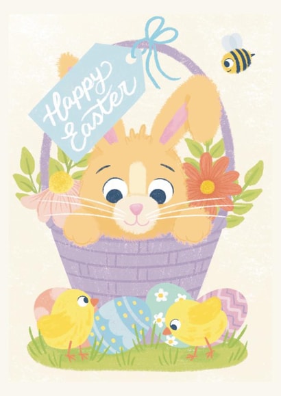 Cute Easter Bunny Card for Kids | Perfect for Grandchildren & Little Ones created by NOD Studio