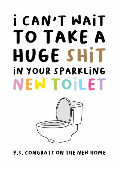 Funny Rude New Home Card For Friends Or Family created by Smudge & Splash