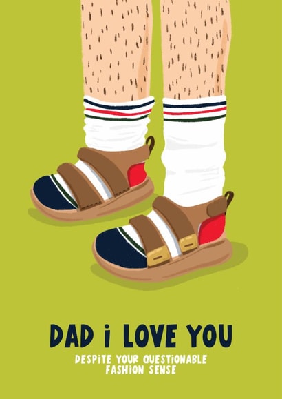 Funny Father's Day Card - Socks And Sandals created by Lucy Maggie Designs