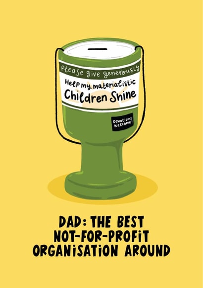 Funny Father's Day Card - Donation Tin - Help My Materialistic Children Shine created by Lucy Maggie Designs