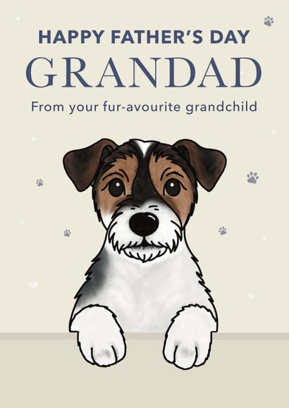 Cute Father's Day Card - For Grandad - Jack Russell created by Choo Choo