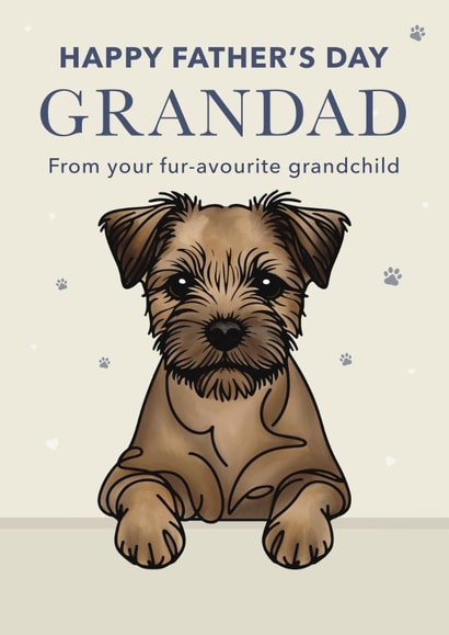 Cute Father's Day Card - For Grandad - Border Terrier created by Choo Choo