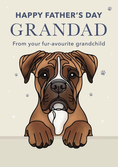 Cute Father's Day Card - For Grandad - Boxer created by Choo Choo 