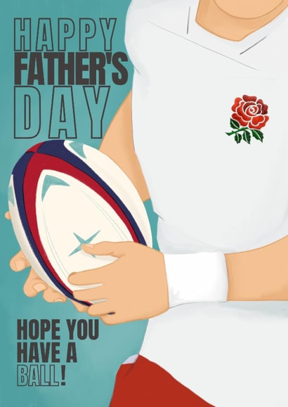 ClassicFather's Day Card - Rugby - Six Nations - England created by Sian Moore Illustration