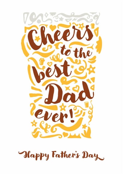 Cheers to the best Dad! - classic Father's Day card for your beer-loving dad. created by Fatchair Print