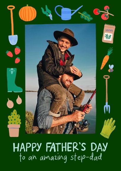 Classic Father's Day Card - For Step Dad - Gardening created by Carla Ellis