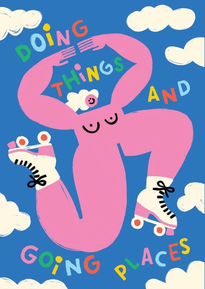 Arty Congratulations Card - Doing Things And Going Places created by Rumble Cards