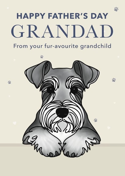 Cute Father's Day Card - For Grandad - Schnauzer created by Choo Choo 