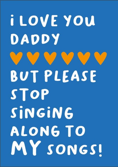 Funny My Songs, Father's Day Card from Young Children and Toddlers. created by Heather Alstead Design LTD