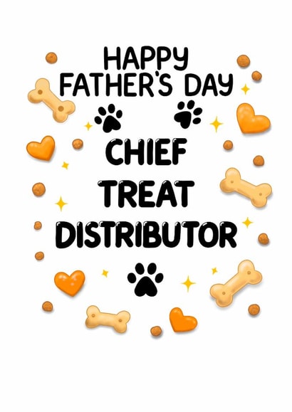 Dog Dad - Grandad Father's Day Card – Chief Treat Distributor From The Dogs created by Louise Burgoyne